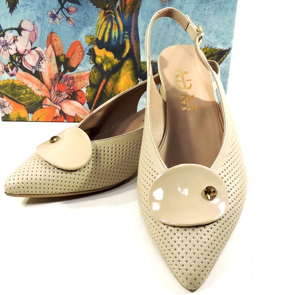 ALESSANDRO DI MARIA 🇮🇹 WOMEN'S BEIGE LEATHER COMFORT SUMMER SANDALS - Picture 7 of 7